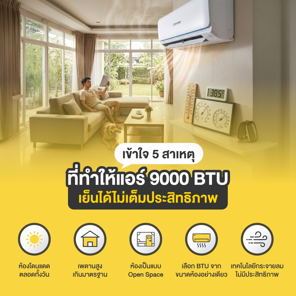 แอร์ 9000 btu กินไฟกี่วัตต์